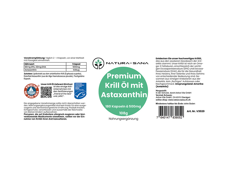 Krill Öl Kapseln + Astaxanthin