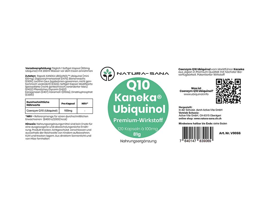 Coenzym Q10 Ubiquinol (Kaneka®) / 120 Kapseln / 81gr