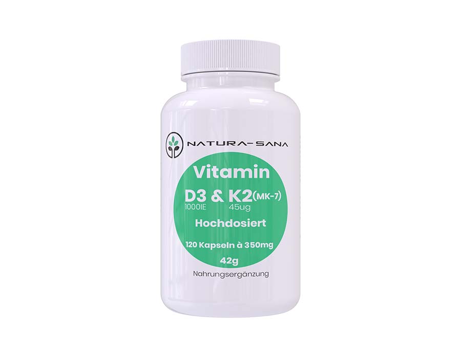 Vitamin D3(1000IE/25ug) & Vitamin K2(MK-7)(45ug) / 120 Kapseln / 42gr